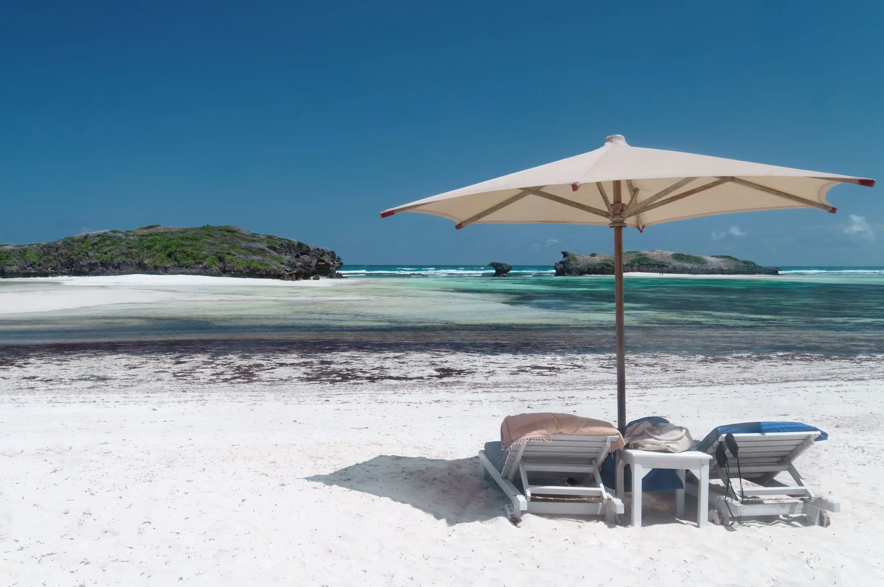 A parasol beside the Indian Ocean at Watamu