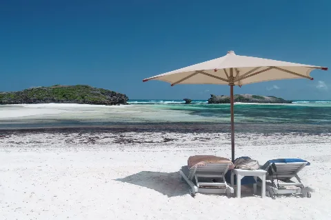 A parasol beside the Indian Ocean at Watamu