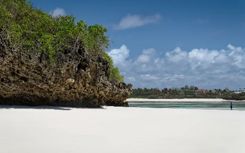 Rocky shoreline and clear water at Watamu, Kenya